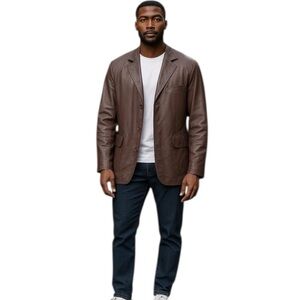 Vintage 1990s Danier men's brown leather jacket size large